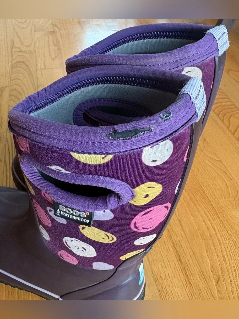 Bogs Kids' Classic Snow Boots Sketched Dots Purple Winter Youth Girls Size 1